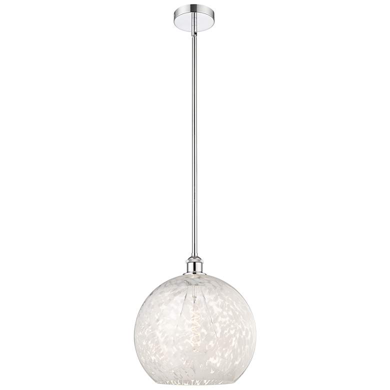 Image 1 Edison 13.75" Wide Polished Chrome Stemmed Pendant w/ White Mouchette