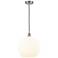 Edison 13.75"W Brushed Satin Nickel Corded Pendant w/ White Venetian S