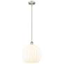 Edison 13.75"W Brushed Satin Nickel Stemmed Pendant w/ White Venetian