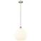 Edison 13.75"W Brushed Satin Nickel Stemmed Pendant w/ White Venetian