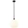 Edison 13.75"W Oil Rubbed Bronze Stemmed Pendant w/ White Venetian Sha