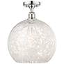 Edison 13.75"W Polished Chrome Semi-Flush Mount w/ White Mouchette Sha