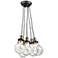 Edison 15 3/4"W Matte Black Retro Multi Light Pendant