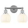 Edison 15" Wide 2 Light Polished Chrome Bath Light w/ White Venetian S