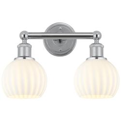 Edison 15" Wide 2 Light Polished Chrome Bath Light w/ White Venetian S