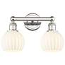 Edison 15" Wide 2 Light Polished Nickel Bath Light w/ White Venetian S