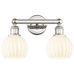 Edison 15" Wide 2 Light Polished Nickel Bath Light w/ White Venetian S