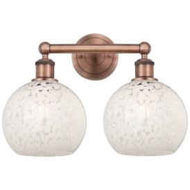 Edison 17" Wide 2 Light Antique Copper Bath Light w/ White Mouchette S Edison 17" Wide 2 Light Antique Copper Bath Light w/ White Mouchette S