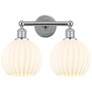 Edison 17" Wide 2 Light Polished Chrome Bath Light w/ White Venetian S
