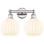 Edison 17" Wide 2 Light Polished Nickel Bath Light w/ White Venetian S