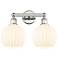 Edison 17" Wide 2 Light Polished Nickel Bath Light w/ White Venetian S