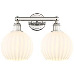 Edison 17" Wide 2 Light Polished Nickel Bath Light w/ White Venetian S