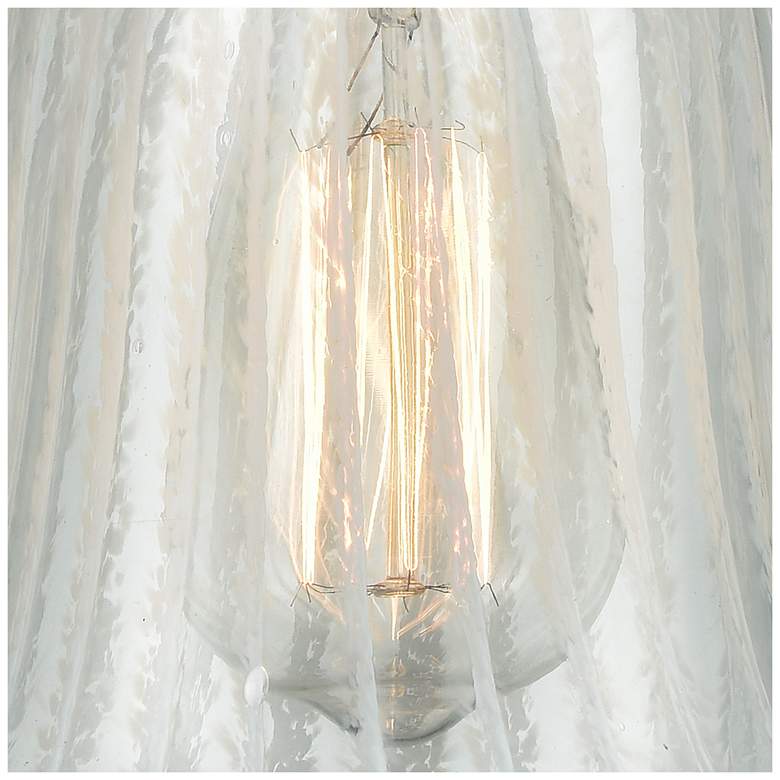 Image 4 Edison 17" Wide 2 Light Satin Gold Bath Light With White Mouchette Sha more views