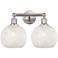 Edison 17" Wide 2 Light Satin Nickel Bath Light With White Mouchette S