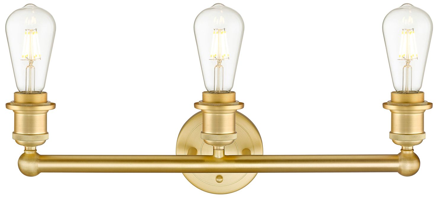 Image 2 Edison 18" Wide 3 Light Satin Gold Bath Vanity Light more views