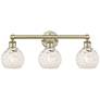 Edison 24" Wide 3 Light Antique Brass Bath Light With White Mouchette