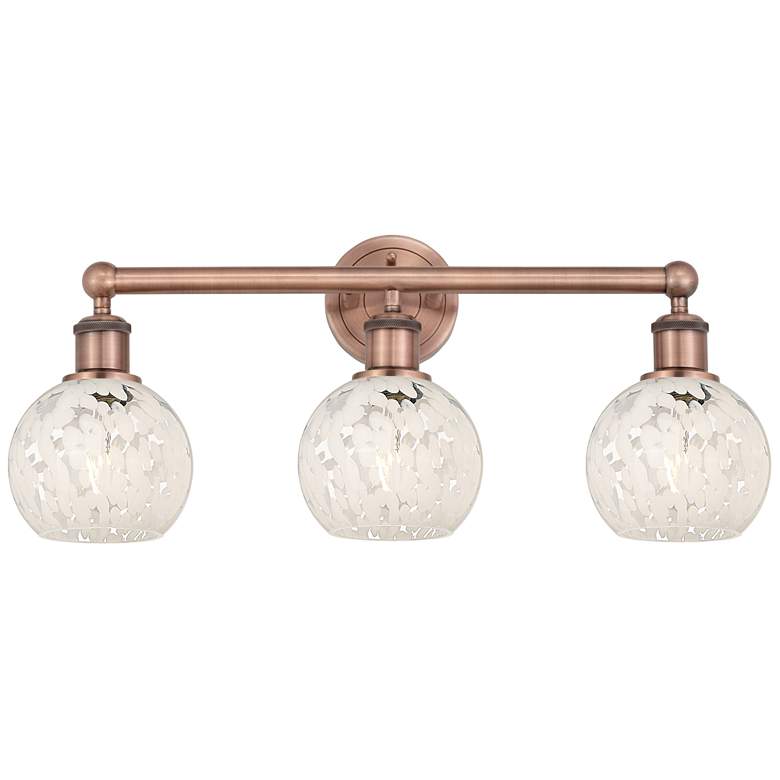 Image 1 Edison 24" Wide 3 Light Antique Copper Bath Light w/ White Mouchette S
