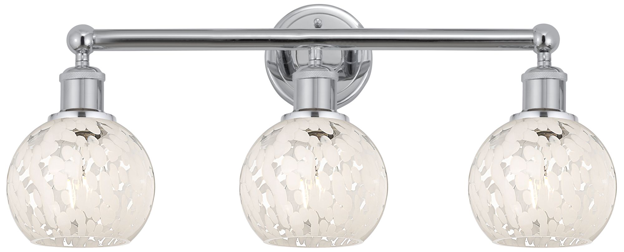 Edison 24" Wide 3 Light Polished Chrome Bath Light w/ White Mouchette