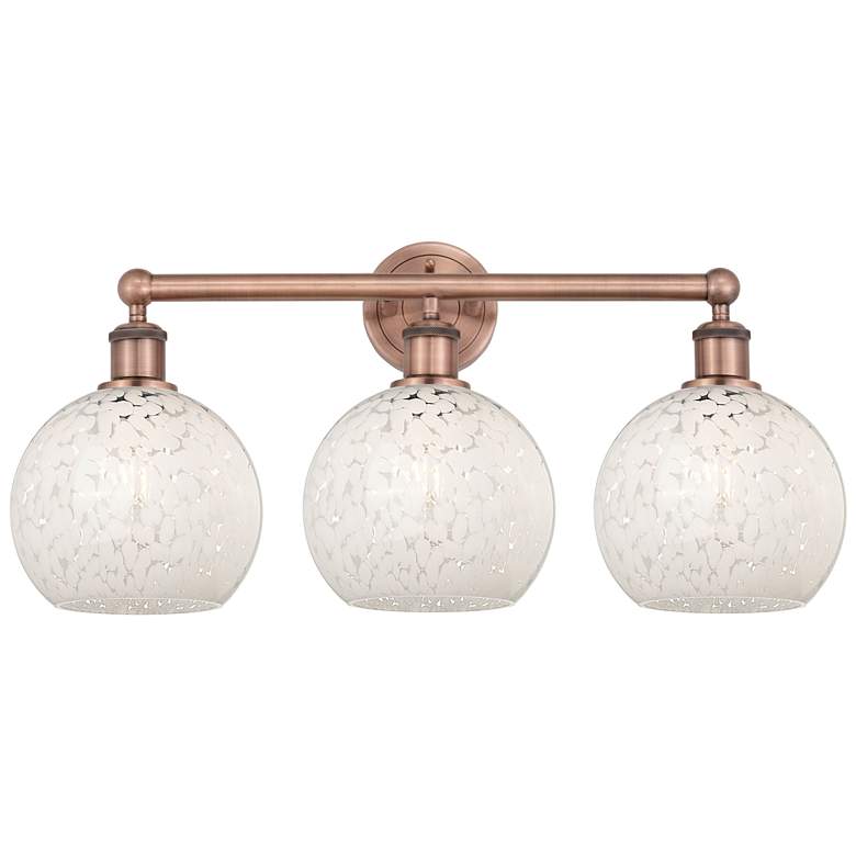 Image 1 Edison 26" Wide 3 Light Antique Copper Bath Light w/ White Mouchette S