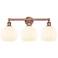 Edison 26" Wide 3 Light Antique Copper Bath Light With White Venetian