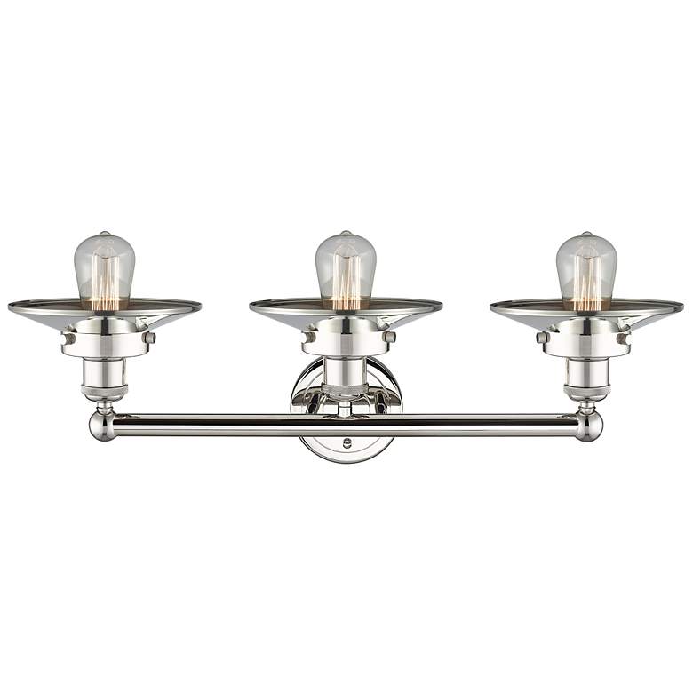Image 3 Edison 26" Wide Polished Nickel 3-Light Bath Light more views