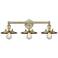 Edison 26"W 3 Light Antique Brass Bath Light With Antique Brass Shade