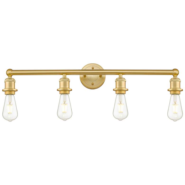 Image 1 Edison 27" Wide 4 Light Satin Gold Bath Vanity Light