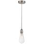 Edison 3.75" Wide Brushed Satin Nickel Corded LED Mini Pendant