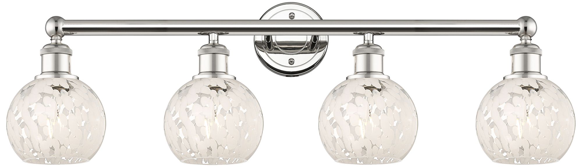 Edison 33" Wide 4 Light Polished Nickel Bath Light w/ White Mouchette