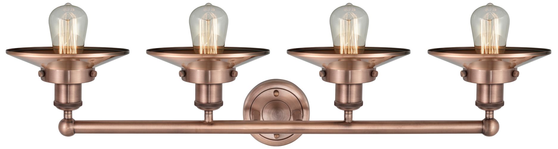 Image 2 Edison 35"W 4 Light Antique Copper Bath Light With Antique Copper Shad more views
