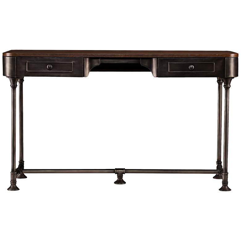 Image 3 Edison 50 1/4" Wide Dark Tobacco 2-Drawer Writing Desk more views