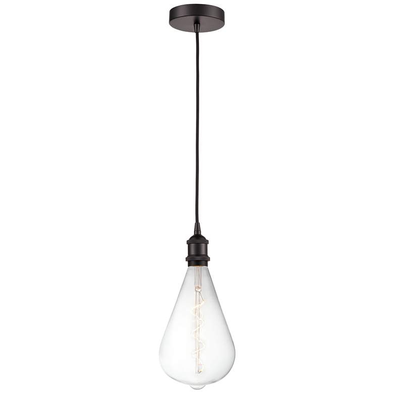 Image 1 Edison 6.5" Wide Oil Rubbed Bronze Corded LED Mini Pendant