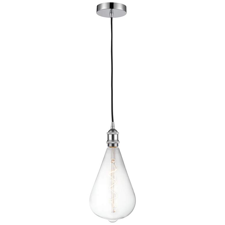 Image 1 Edison 6.5" Wide Polished Chrome Corded LED Mini Pendant