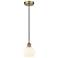 Edison 6" Wide Antique Brass Cord Hung Mini Pendant w/ White Venetian