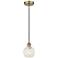 Edison 6" Wide Antique Brass Corded Mini Pendant w/ White Mouchette Sh
