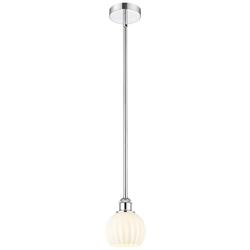 Edison 6" Wide Polished Chrome Stemmed Mini Pendant w/ White Venetian