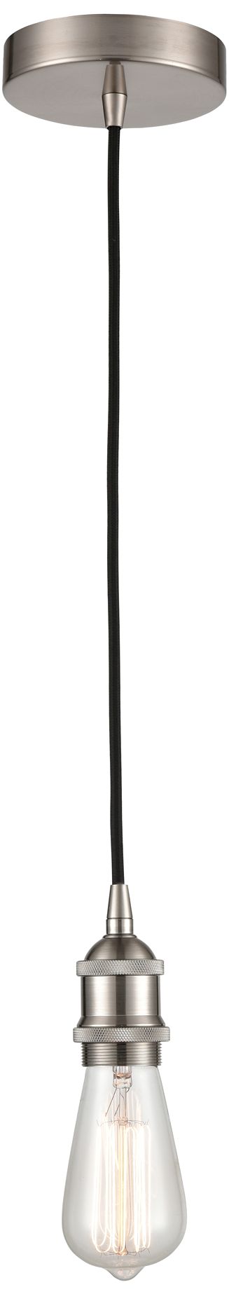 Image 2 Edison 6"W Brushed Satin Nickel Corded Mini Pendant w/ White Venetian  more views