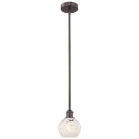 Edison 6"W Oil Rubbed Bronze Stemmed Mini Pendant w/ White Mouchette S Edison 6"W Oil Rubbed Bronze Stemmed Mini Pendant w/ White Mouchette S