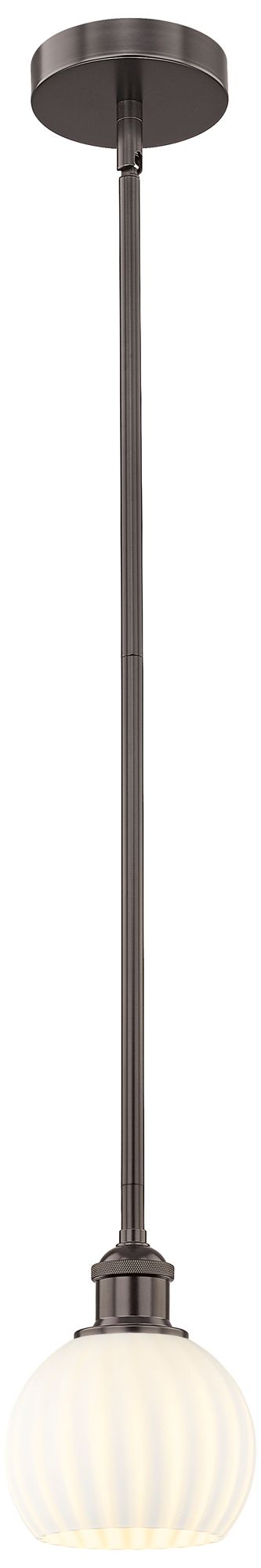 Edison 6"W Oil Rubbed Bronze Stemmed Mini Pendant w/ White Venetian Sh