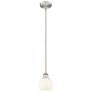 Edison 6"W Satin Nickel Stemmed Mini Pendant w/ White Venetian Shade