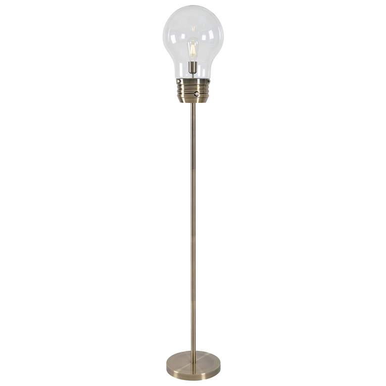 Image 1 Edison 71.5" High Antique Brass Floor Lamp