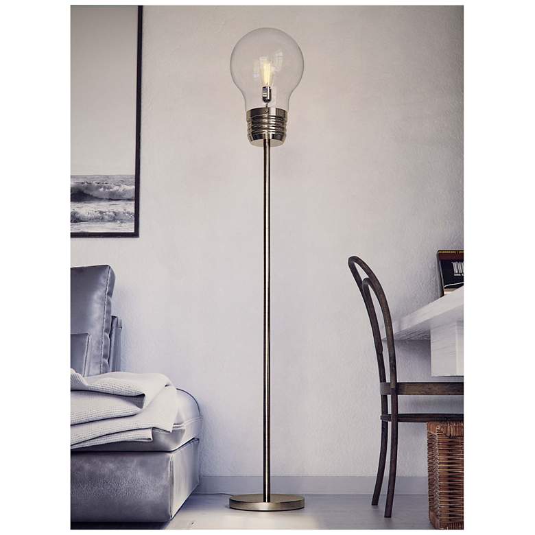 Image 6 Edison 71.5" High Antique Brass Floor Lamp more views