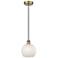Edison 8" Wide Antique Brass Corded Mini Pendant w/ White Mouchette Sh