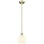 Edison 8" Wide Antique Brass Stem Hung Mini Pendant w/ White Venetian