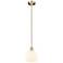 Edison 8" Wide Antique Brass Stem Hung Mini Pendant w/ White Venetian