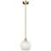 Edison 8" Wide Antique Brass Stemmed Mini Pendant w/ White Mouchette S