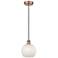 Edison 8" Wide Antique Copper Corded Mini Pendant w/ White Mouchette S