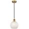 Edison 8" Wide Brushed Brass Corded Mini Pendant w/ White Mouchette Sh