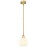 Edison 8" Wide Brushed Brass Stem Hung Mini Pendant w/ White Venetian