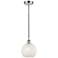 Edison 8" Wide Polished Chrome Corded Mini Pendant w/ White Mouchette